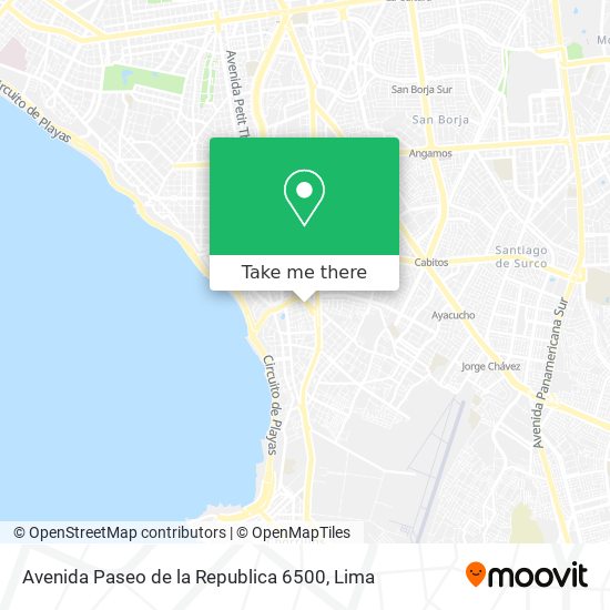 Avenida Paseo de la Republica 6500 map