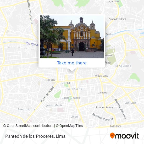 Mapa de Panteón de los Próceres
