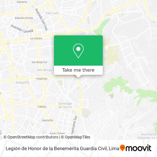 Mapa de Legión de Honor de la Benemérita Guardia Civil
