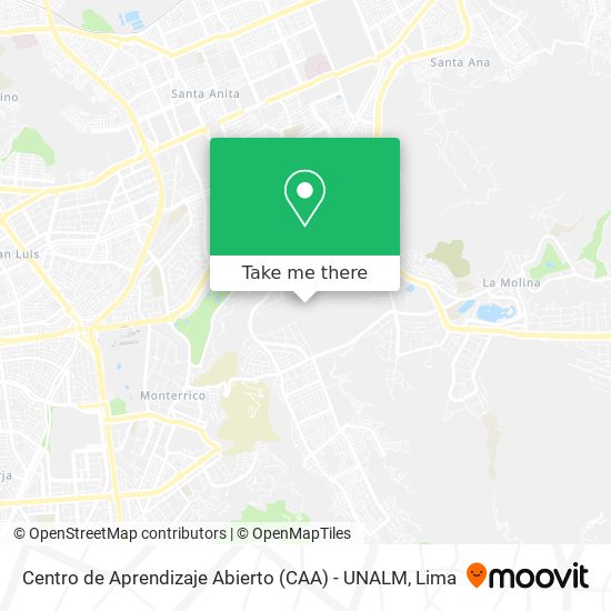 Mapa de Centro de Aprendizaje Abierto (CAA) - UNALM