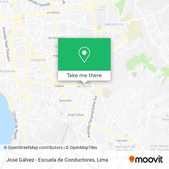 Mapa de José Gálvez - Escuela de Conductores