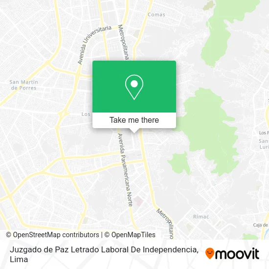 Mapa de Juzgado de Paz Letrado Laboral De Independencia