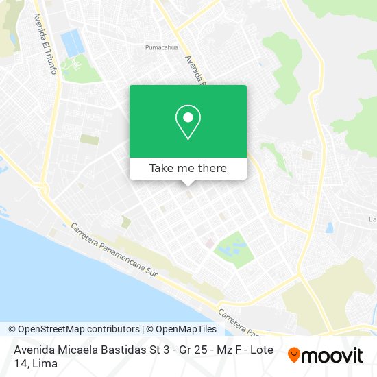 Avenida Micaela Bastidas St 3 - Gr 25 - Mz F - Lote 14 map