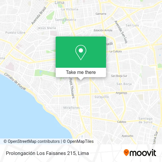 Prolongación Los Faisanes 215 map