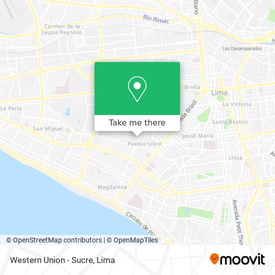 Western Union - Sucre map