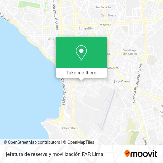 Mapa de jefatura de reserva y movilización FAP