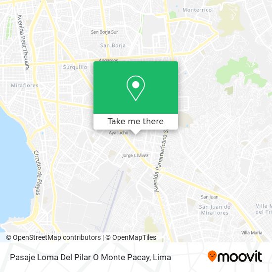 Pasaje Loma Del Pilar O Monte Pacay map