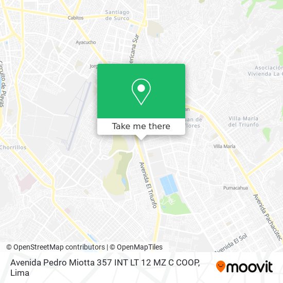 Avenida Pedro Miotta 357 INT LT 12 MZ C COOP map