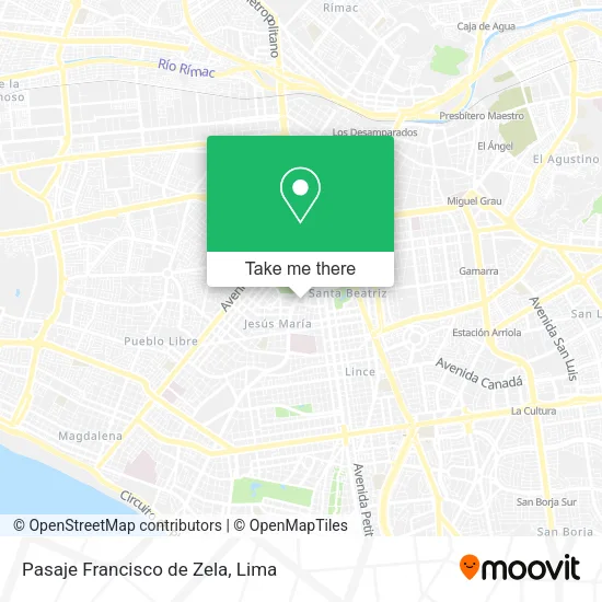 Mapa de Pasaje Francisco de Zela