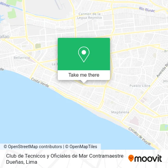 Mapa de Club de Tecnicos y Oficiales de Mar Contramaestre Dueñas