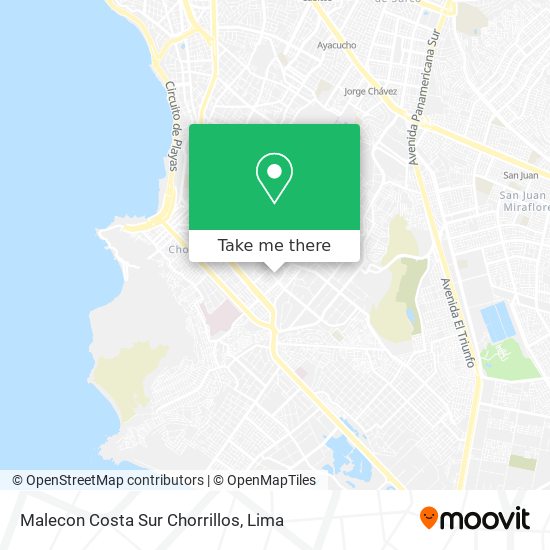 Malecon Costa Sur Chorrillos map