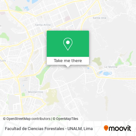 Facultad de Ciencias Forestales - UNALM map