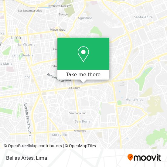 Bellas Artes map