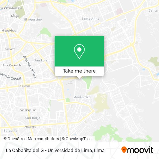 La Cabañita del G - Universidad de Lima map