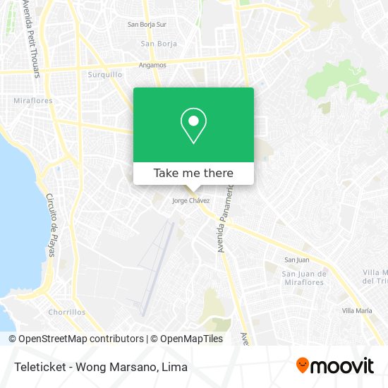 Mapa de Teleticket - Wong Marsano