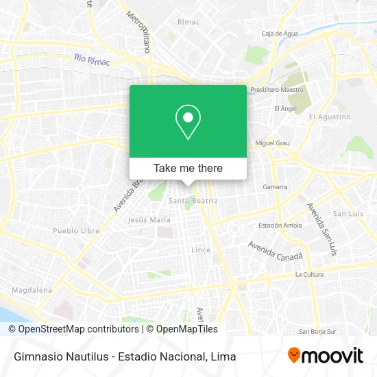 Mapa de Gimnasio Nautilus - Estadio Nacional