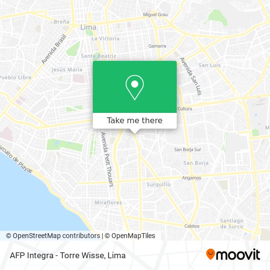 Mapa de AFP Integra - Torre Wisse