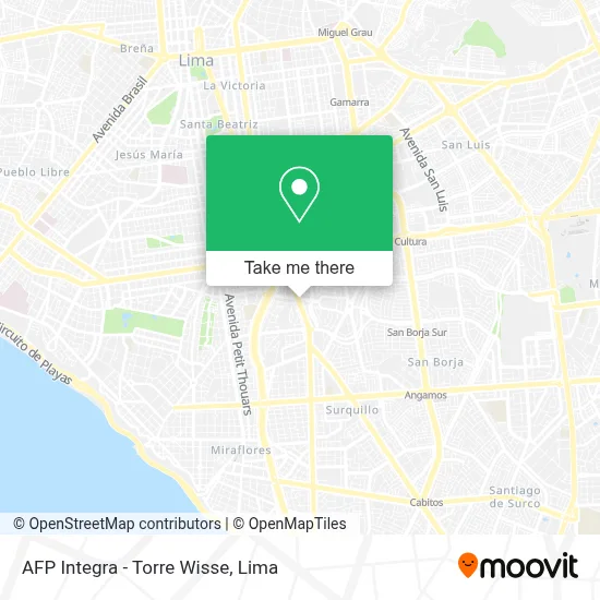 AFP Integra - Torre Wisse map