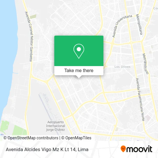 Avenida Alcides Vigo Mz K Lt 14 map