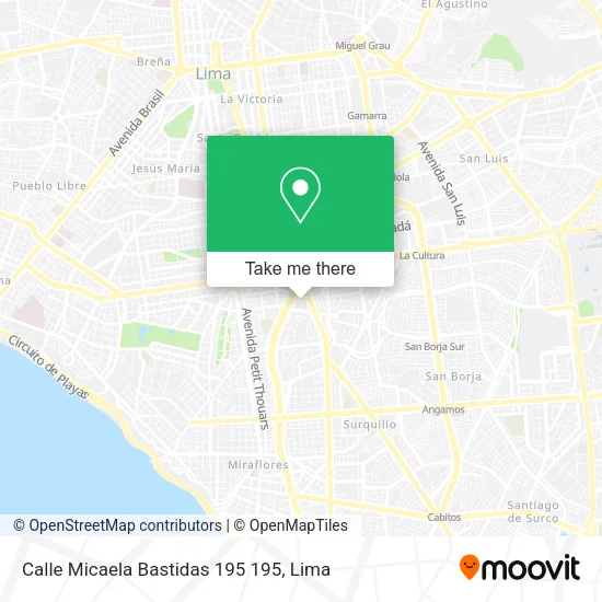 Mapa de Calle Micaela Bastidas 195 195