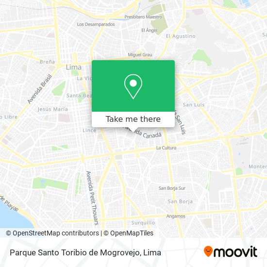 Parque Santo Toribio de Mogrovejo map