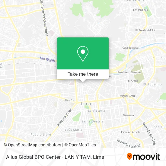 Allus Global BPO Center - LAN Y TAM map