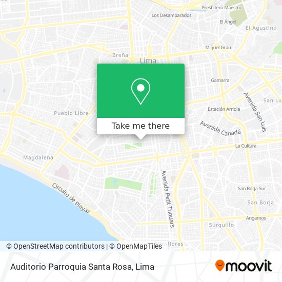Mapa de Auditorio Parroquia Santa Rosa