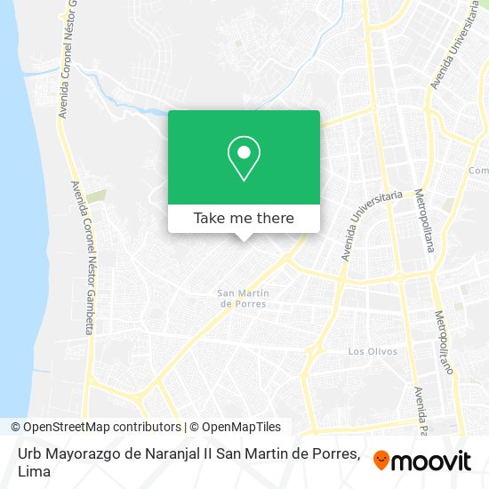 Mapa de Urb Mayorazgo de Naranjal II San Martin de Porres