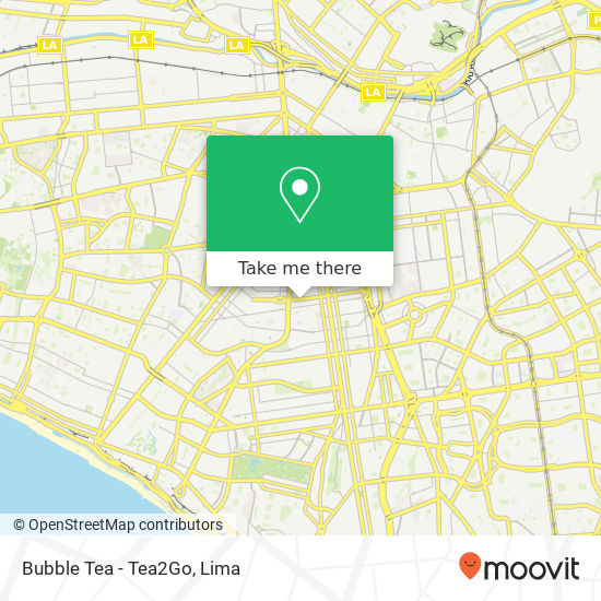 Bubble Tea - Tea2Go map