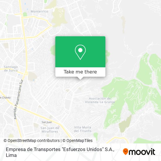 Mapa de Empresa de Transportes "Esfuerzos Unidos" S.A.