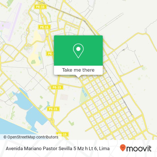 Mapa de Avenida Mariano Pastor Sevilla 5 Mz h Lt 6