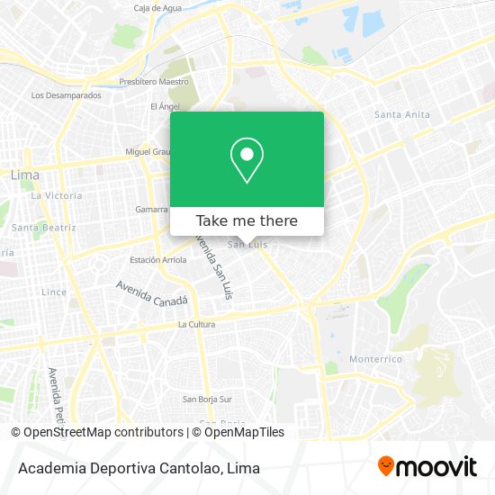 Mapa de Academia Deportiva Cantolao