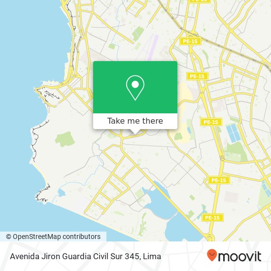 Avenida Jiron Guardia Civil Sur 345 map