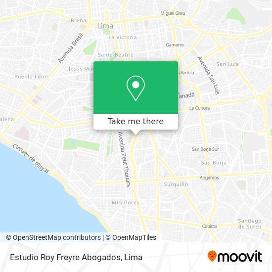 Estudio Roy Freyre Abogados map