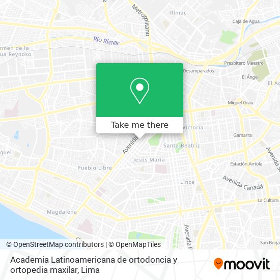 Mapa de Academia Latinoamericana de ortodoncia y ortopedia maxilar