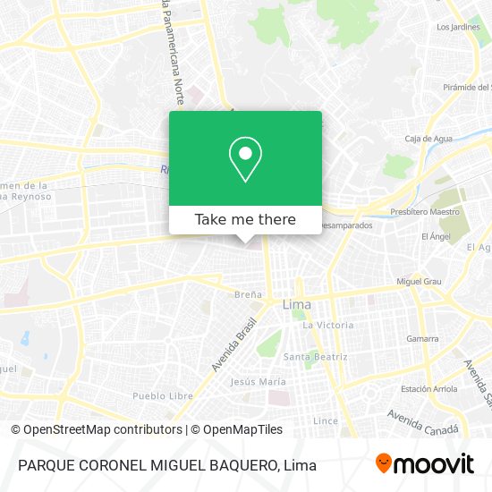 PARQUE CORONEL MIGUEL BAQUERO map