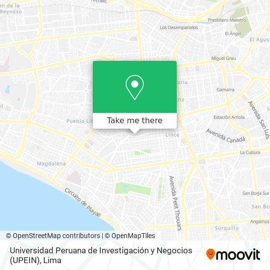 Universidad Peruana de Investigación y Negocios (UPEIN) map