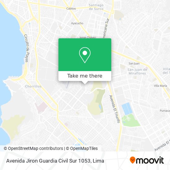 Avenida Jiron Guardia Civil Sur 1053 map