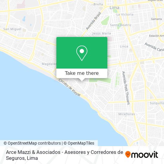 Arce Mazzi & Asociados - Asesores y Corredores de Seguros map