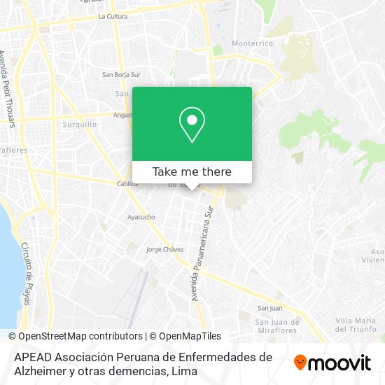 Mapa de APEAD Asociación Peruana de Enfermedades  de Alzheimer y otras demencias