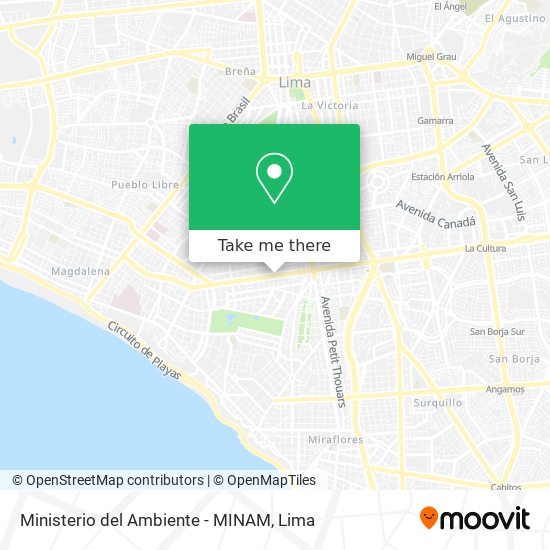 Mapa de Ministerio del Ambiente - MINAM
