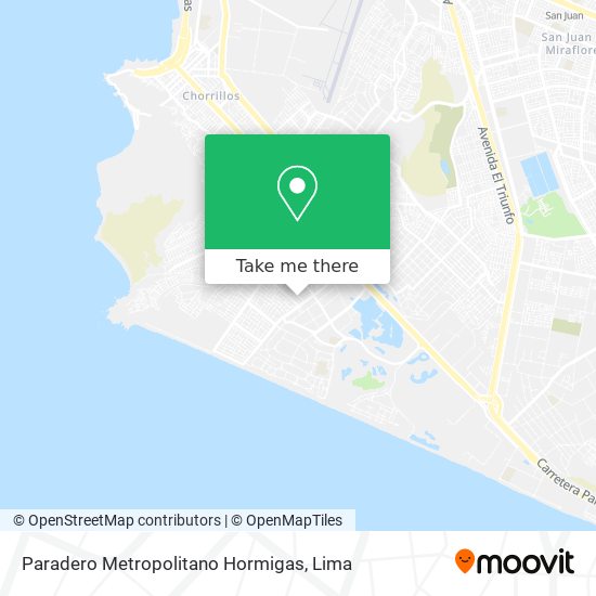 Paradero Metropolitano Hormigas map