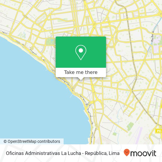 Oficinas Administrativas La Lucha - República map