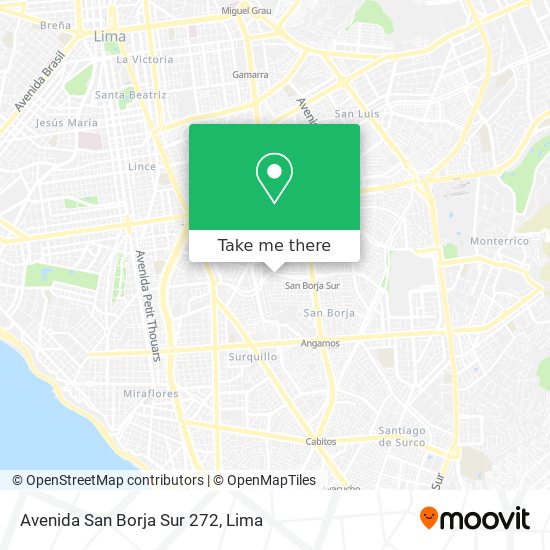 Mapa de Avenida San Borja Sur 272