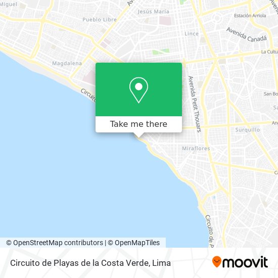 Circuito de Playas de la Costa Verde map