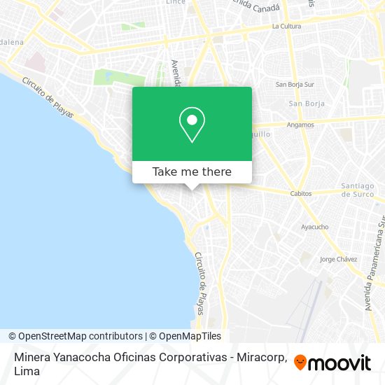 Minera Yanacocha Oficinas Corporativas - Miracorp map