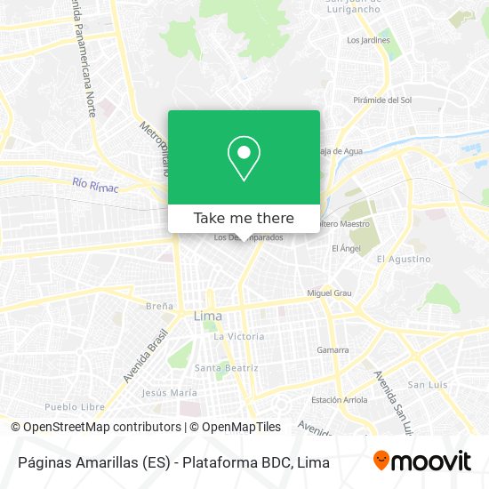 Páginas Amarillas (ES) - Plataforma BDC map