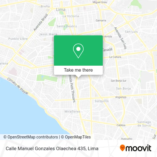 Mapa de Calle Manuel Gonzales Olaechea 435