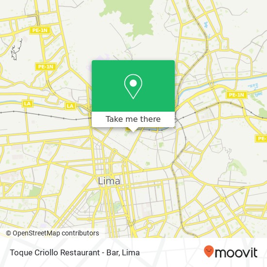 Toque Criollo Restaurant - Bar map