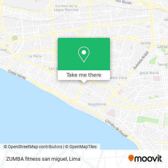 ZUMBA fitness san miguel map